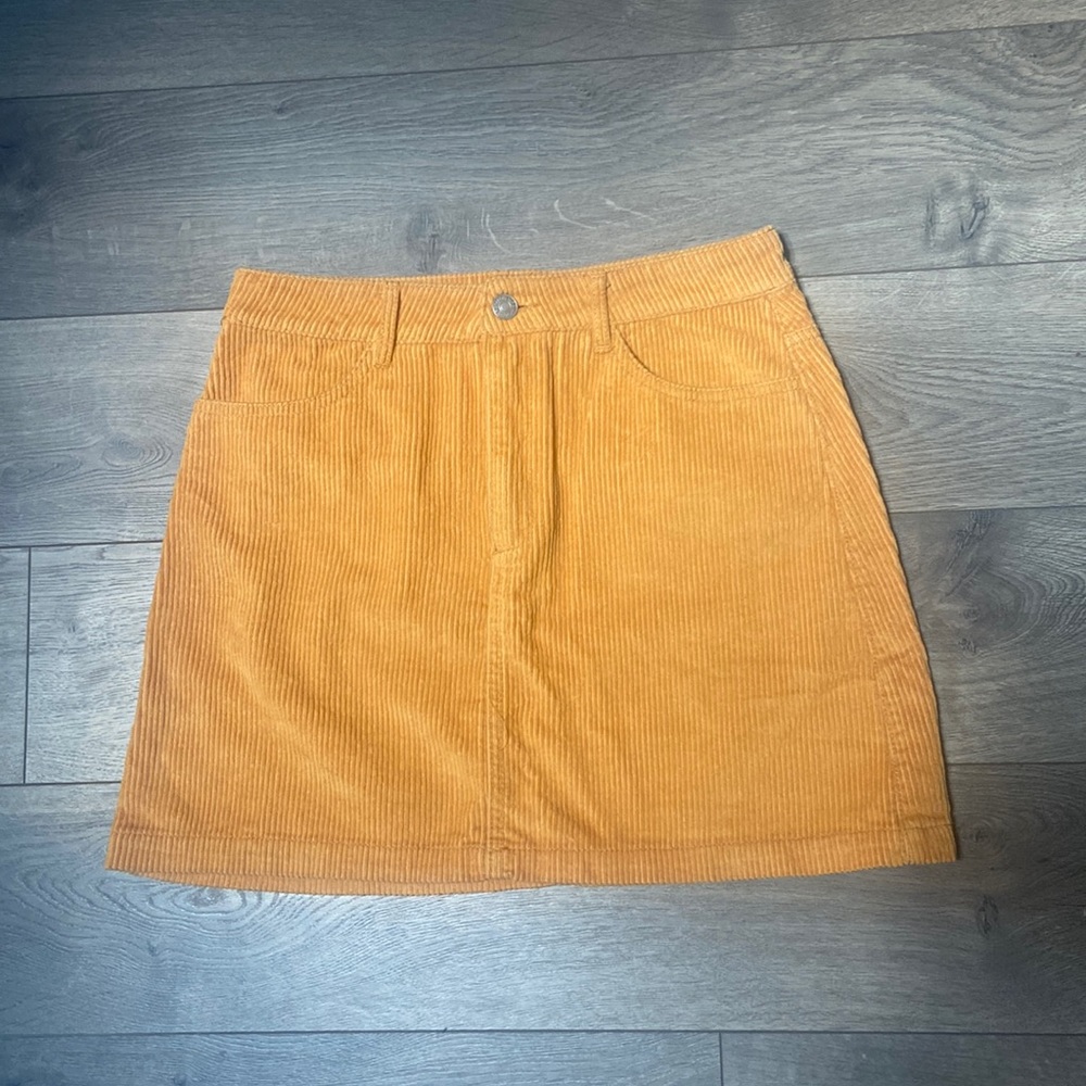 Forever 21 Yellow Corduroy Skirt